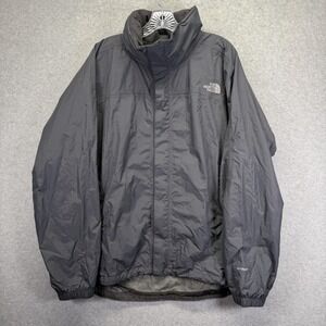 The North Face Jacket Mens Large Gray HyVent Waterproof Hooded Windbreaker